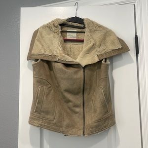 Olive & Oak faux leather vest with asymmetrical zipper